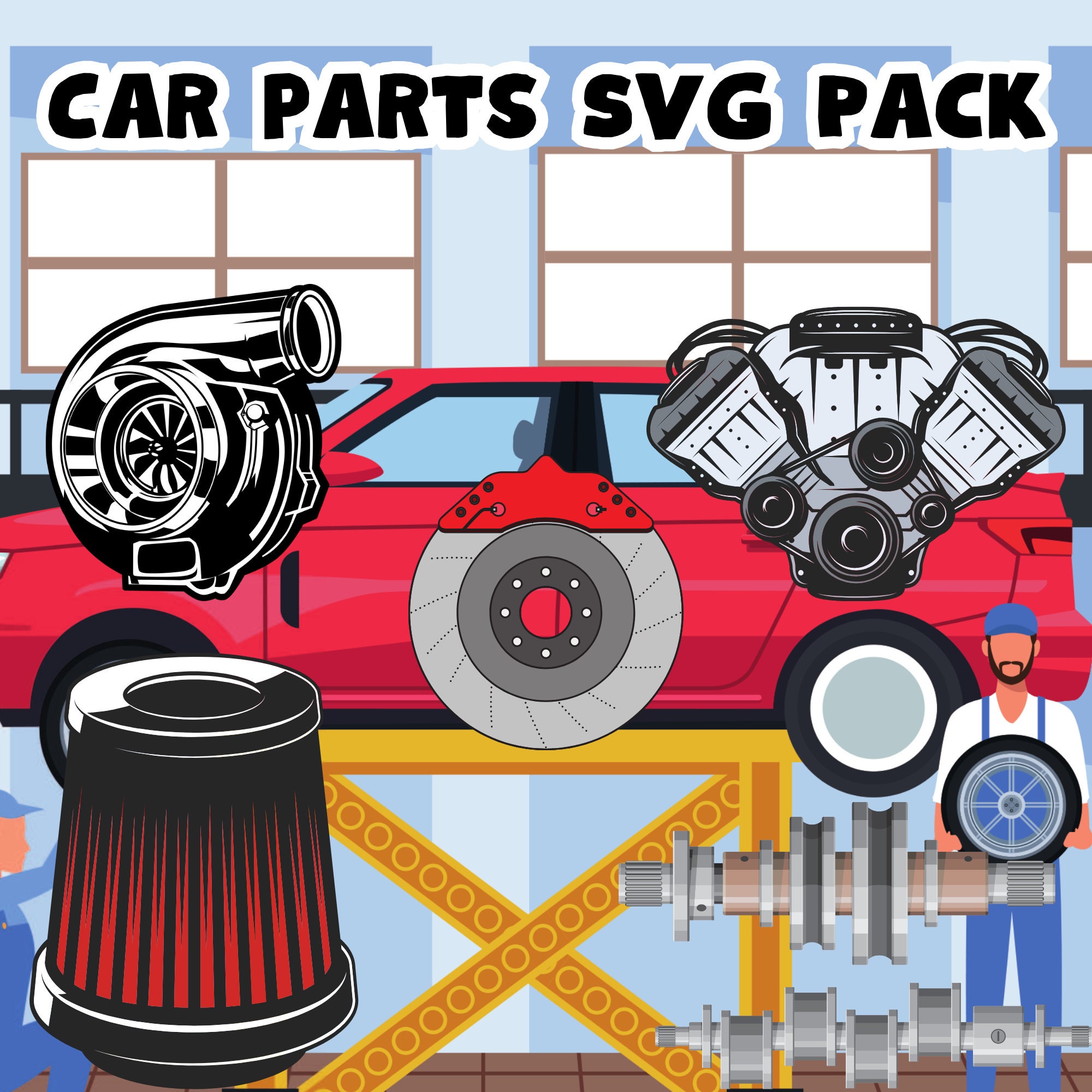 Car Parts SVG Pack - Etsy