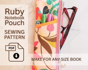 Estuche para cuaderno Ruby: Patrón de costura para marcapáginas con elástico (PDF y videotutorial)