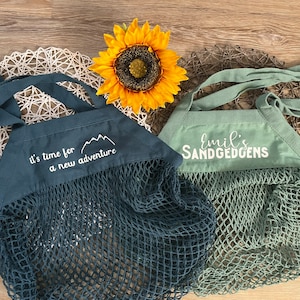 personalisierte Sandtasche Tasche für Sandspielzeuge Strandspielzeug Netztasche Mesh Tasche Bild 3