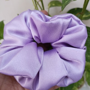 Satin lavender Scrunchie for bridesmaid, &quot;Stylish Handmade Scrunchies, Lilac Satin Hair Scrunchie,Hair Elastic Band