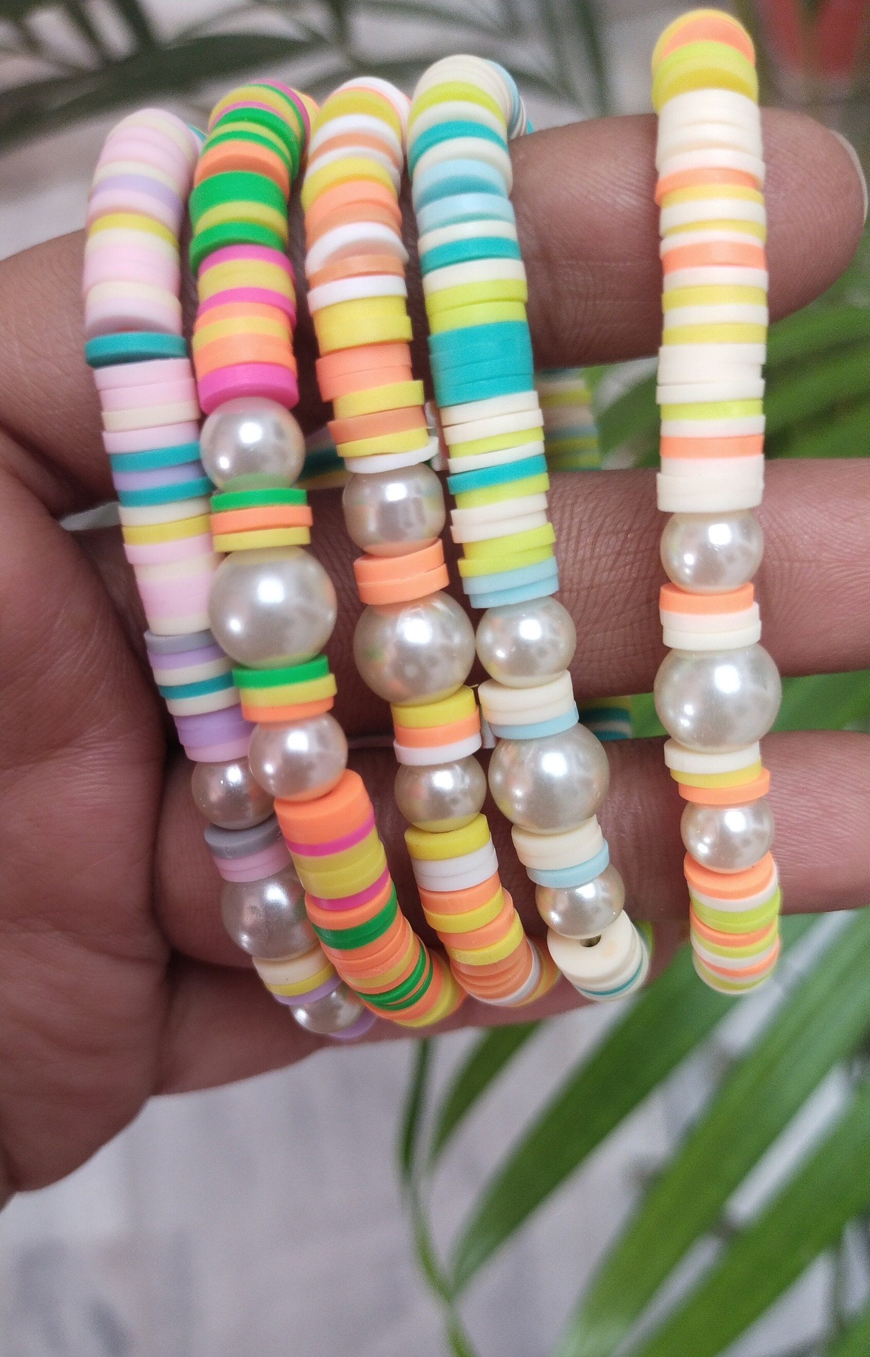 Set Di 14 Braccialetti Heishi Per Donna: Perline In Argilla E Cristallo, Stile Boho Impilabili, Gioielli Estivi