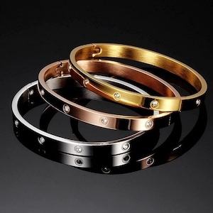 LIVRAISON GRATUITE Bracelet jonc solide avec cz, bijoux, cadeau pour elle, bijoux faits main, jonc de forme ovale, bracelet jonc diamant américain, bijoux cz