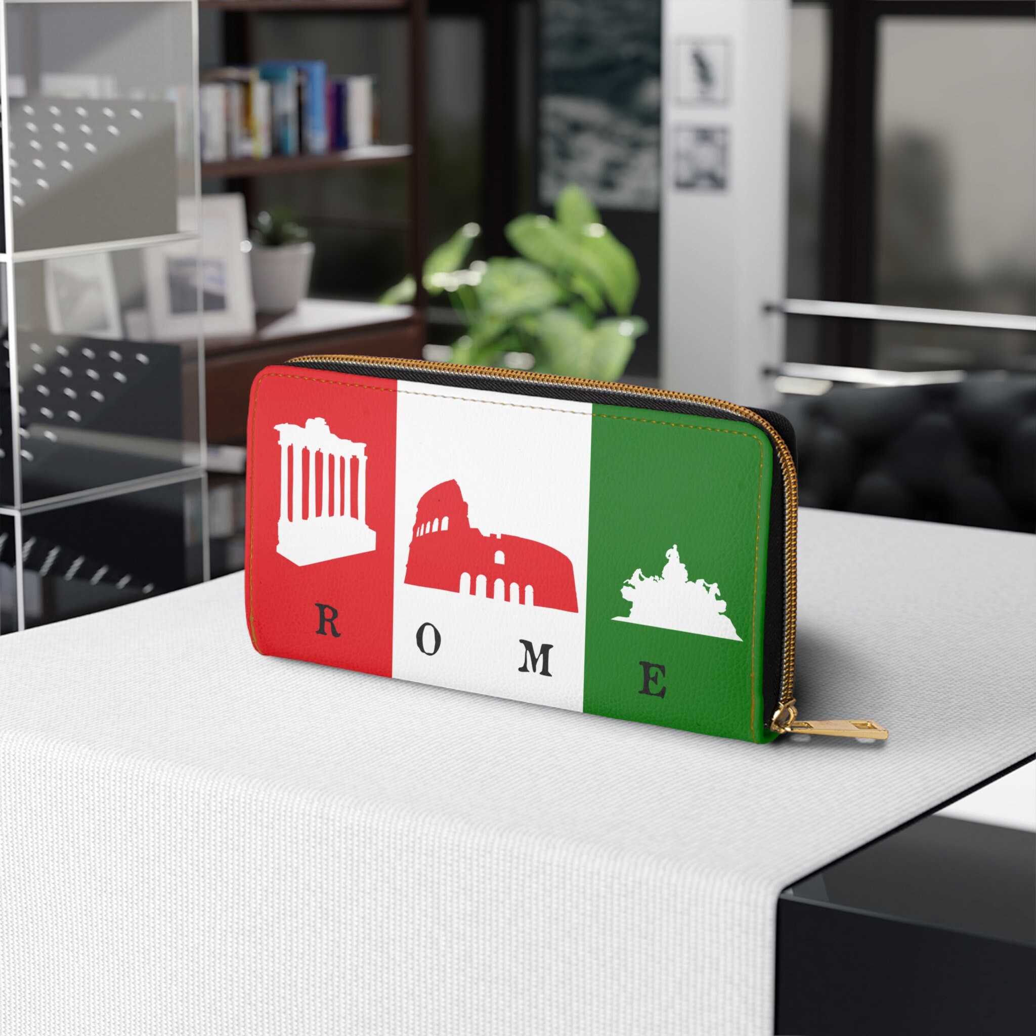 Rome Zipper Wallet, World Traveler Wallet, Italy Inspired Purse - Etsy