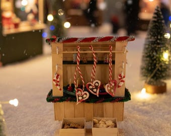 Christmas market stall for the elf | Elf door | Elf Christmas | Miniatures | Elf accessories | Miniatures for elf door