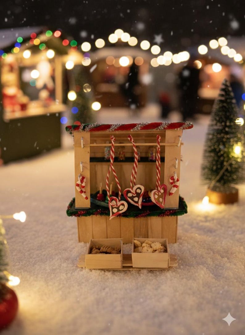Christmas market stall for the elf | Elf door | Elf Christmas | Miniatures | Elf accessories | Miniatures for elf door image 1