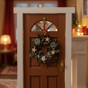 Christmas wreath for the elf | Elf accessories | Miniatures for elf doors | Miniatures