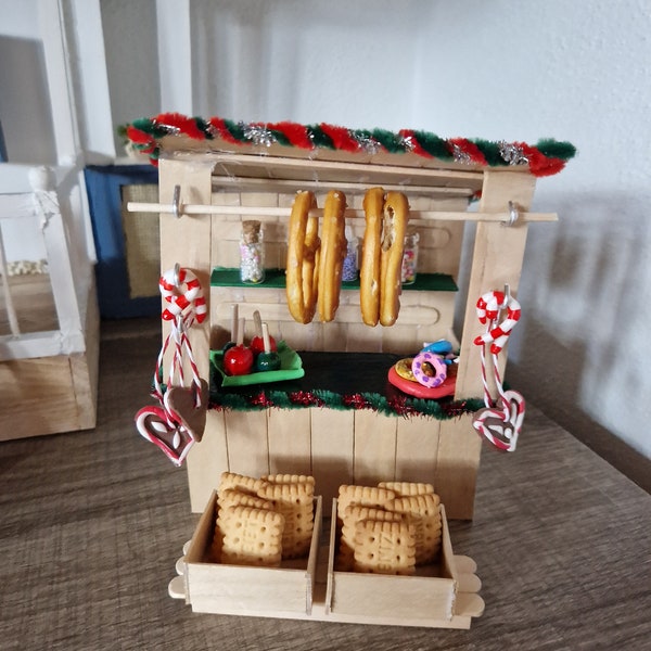 Weihnachtsmarktstand für den Wichtel, Wichteltür, Wichtelzubehör, Wichtelweihnacht, Miniaturen