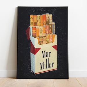 Mac Miller Poster Matte Print, Mac Miller Cigarette Poster, Mac Miller Art, Rap Poster, Dorm Room Poster