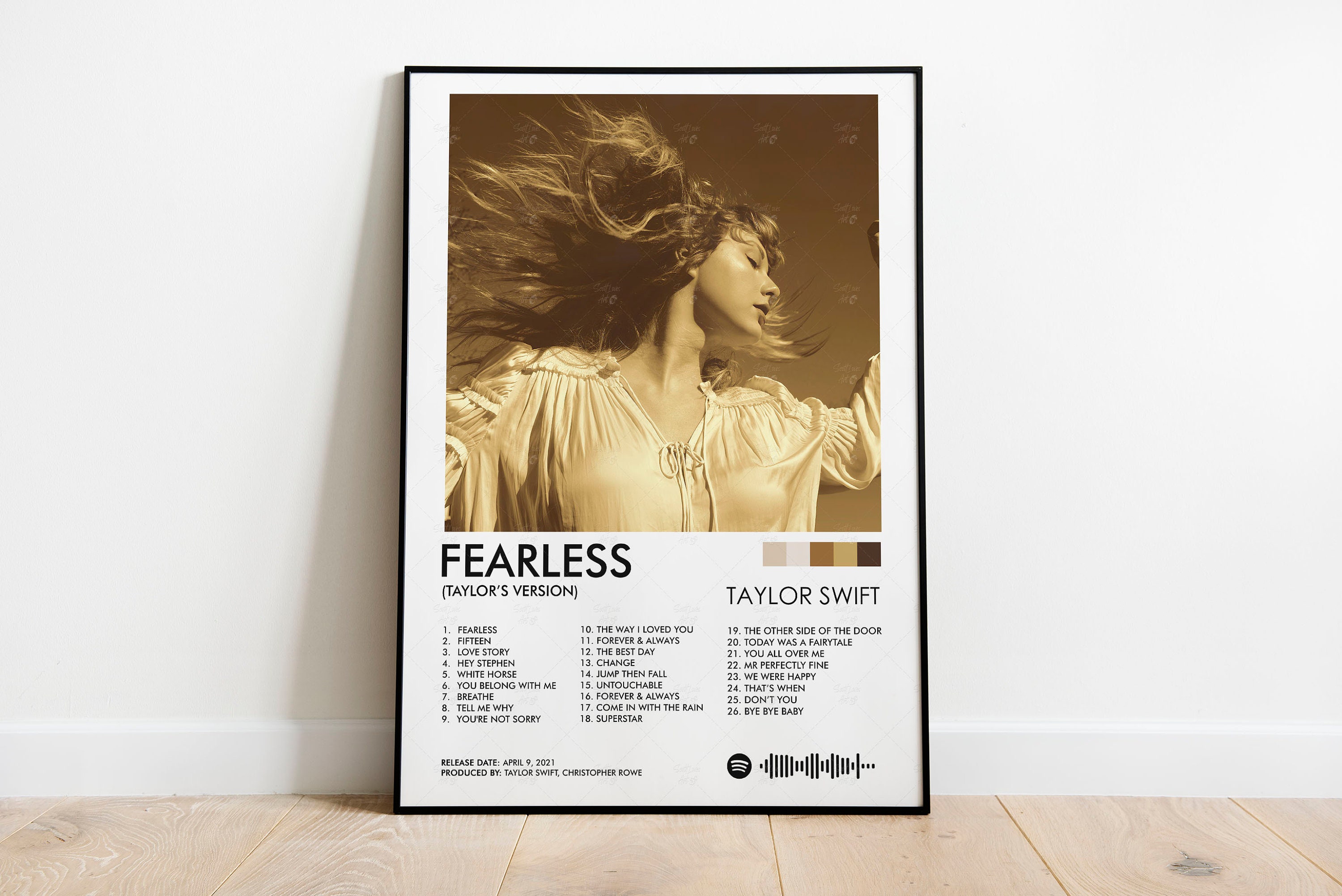 Taylor Swift Poster Music Album Cover Poster Print Canvas Wall Art Fearless  Art