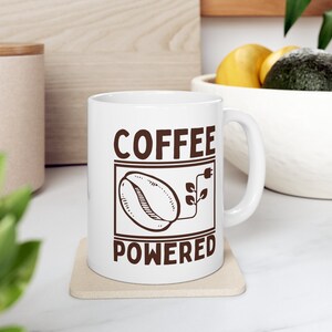 Coffee Powered Mug, Coffee Mug, Powered Mug, Recharge Mug, Electric Mug, Ceramic Mug 11oz