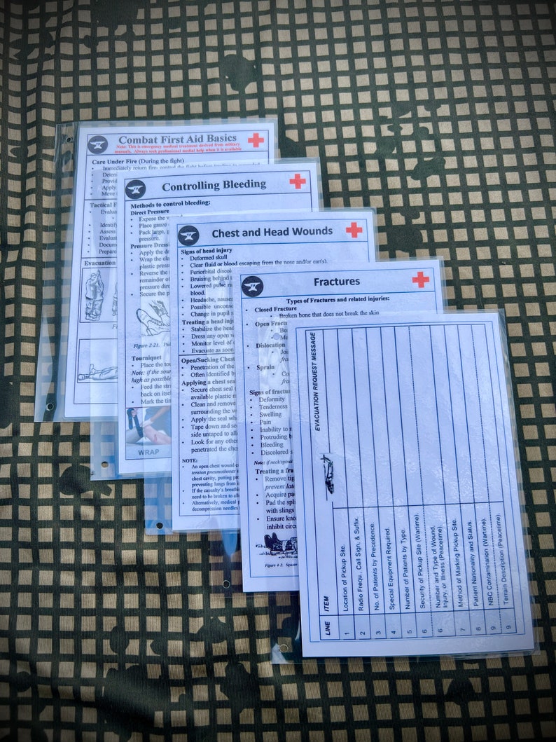 Field Cards Combat First Aid Etsy