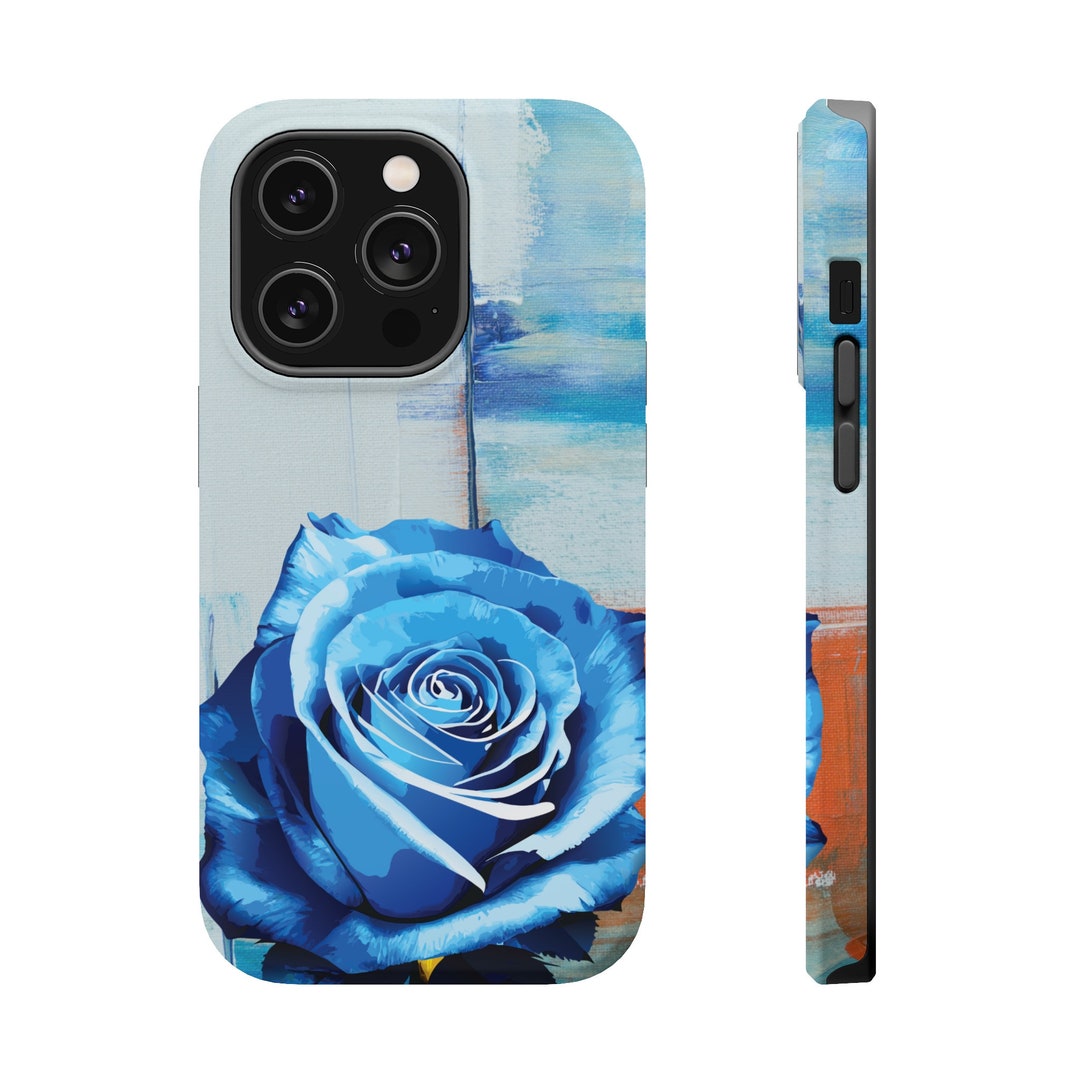 Magsafe Blue Rose Tough Case With Embedded for iPhone 14/14pro