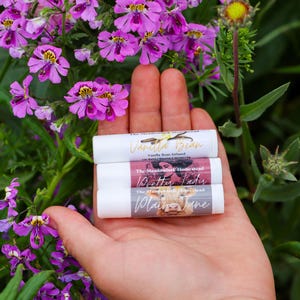 Grass-Fed Tallow Lip Balm Trio: Vanilla, Rose, Unscented
