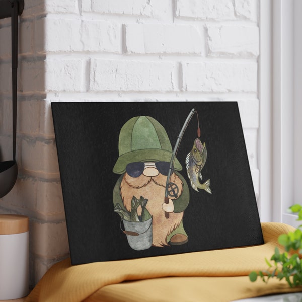 Gnome Glass Cutting Board Etsy