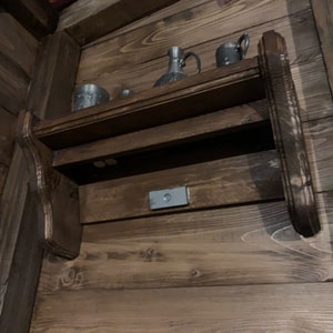 Wooden shelf with secret compartment - Escape Room Prop