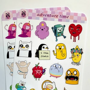 Sticker Adventure Time/sticker tv-cartoon/vinyl/waterdicht/waterflessticker sticker dagboek/kinderdagboek/sticker notitieboekje/lunchboxsticker