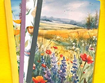 Handgemaakte notitieboekjes met bloemenschilderij: A5-journaal, notities maken