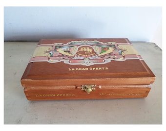 La Gran Oferta My Father Cigars Empty Wooden Box, 20 Robustos 5x50, Made in Nicaragua, Decorative Storage or Upcycle Craft.