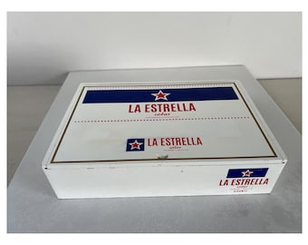 Big Size La Estrella Solar, Empty Cigars Box. Collectible Wooden Box, 25 X 17 X 6 cm.