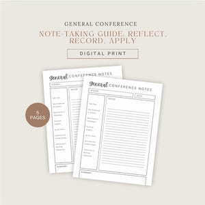 General Conference Notebook | Printable General Conference Pages | Digital General Conference Notebook | LDS | Goodnotes and Notability