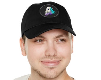 Ghost Dad Hat: Leather Spooky Design, Halloween Cotton Cap