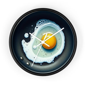 Fried Egg Wooden Wall Clock: Funky Kitchen Decor