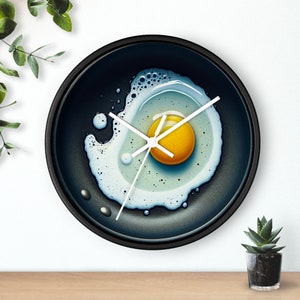 Egg Clock | Fried Egg | kitchen Wall Clock | Dining Room Wall Clock | Clocks | House Gifts | Gifts | Wood Clock | Breakfast nook