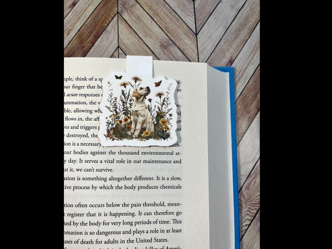 Labrador Bookmark Floral Labrador Puppy Magnetic Bookmark, Reader Gift - Etsy