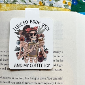 Smut-Themed Magnetic Bookmark - Coffee and Smut, Dark Fairy Tales - Provocative Page Holders, Skeleton Lovers, Gothic Bookmarks, Funny Gift
