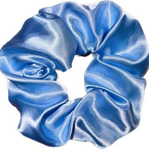 Tied Together Satin Light Blue scrunchie
