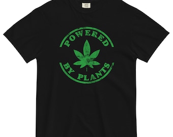 Powered By Plants: Stylish Weed-Inspired Tee for Green Lifestyle Enthusiasts!