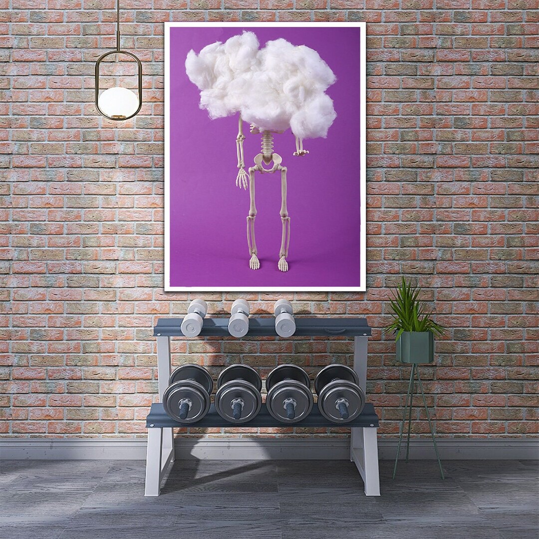 Skeleton Canvas Painting Skeleton Wall Art Skeleton Etsy