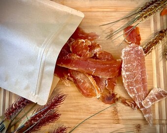 Cecina de pollo deshidratada premium para perros: bondad totalmente natural y de grado humano