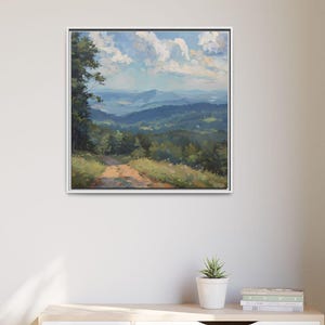 Blue Ridge Mountain Wall Art, Canvas Art, Multi-Colored Frames, 30"x30", Home Decor, Country Decor, Art for Cabin, Blue Ridge Lover Art