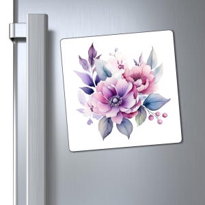 Pink and Purple Floral Magnet for Refrigerator Decor for Kitchen Summer Floral Magnet Filing Cabinet Magent Locker Magnet Gift for Teacher