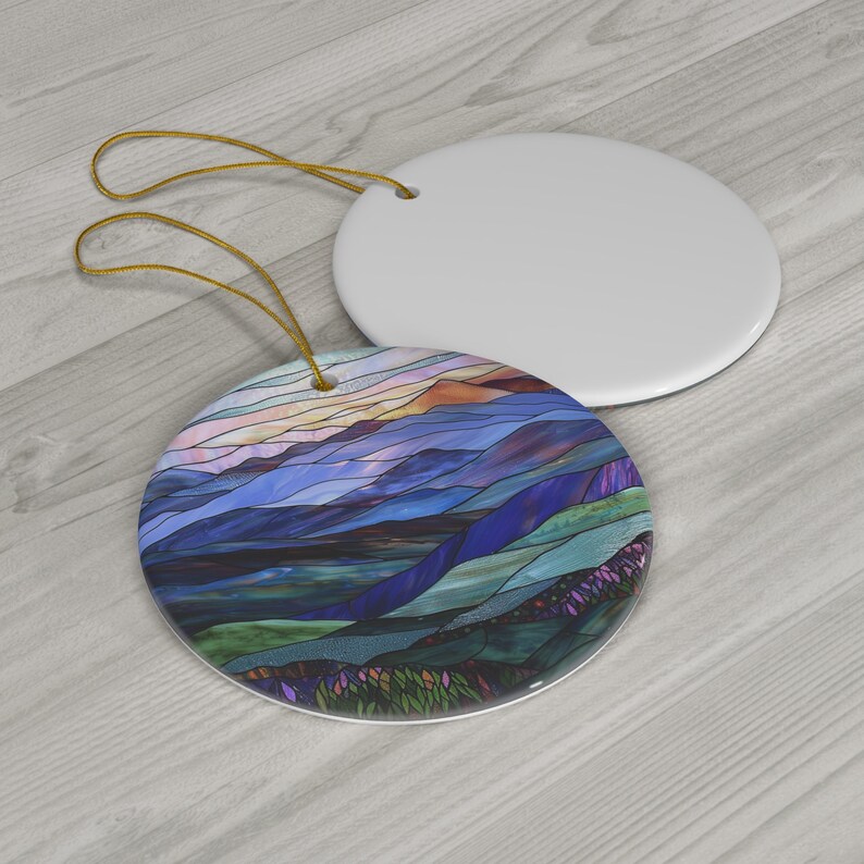 Blue Ridge Mountain Ceramic Ornament Blue Ridge Mountain Lover Ornament Blue Ridge Mountain Lover Gift for Christmas Ornament for Friend image 2