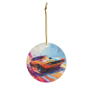 Race Car Ceramic Ornament Sports Car Ornament Car Lover Ornament Car Lover Gift Car Christmas Tree Ornament Gift for Race Car Driver Gift