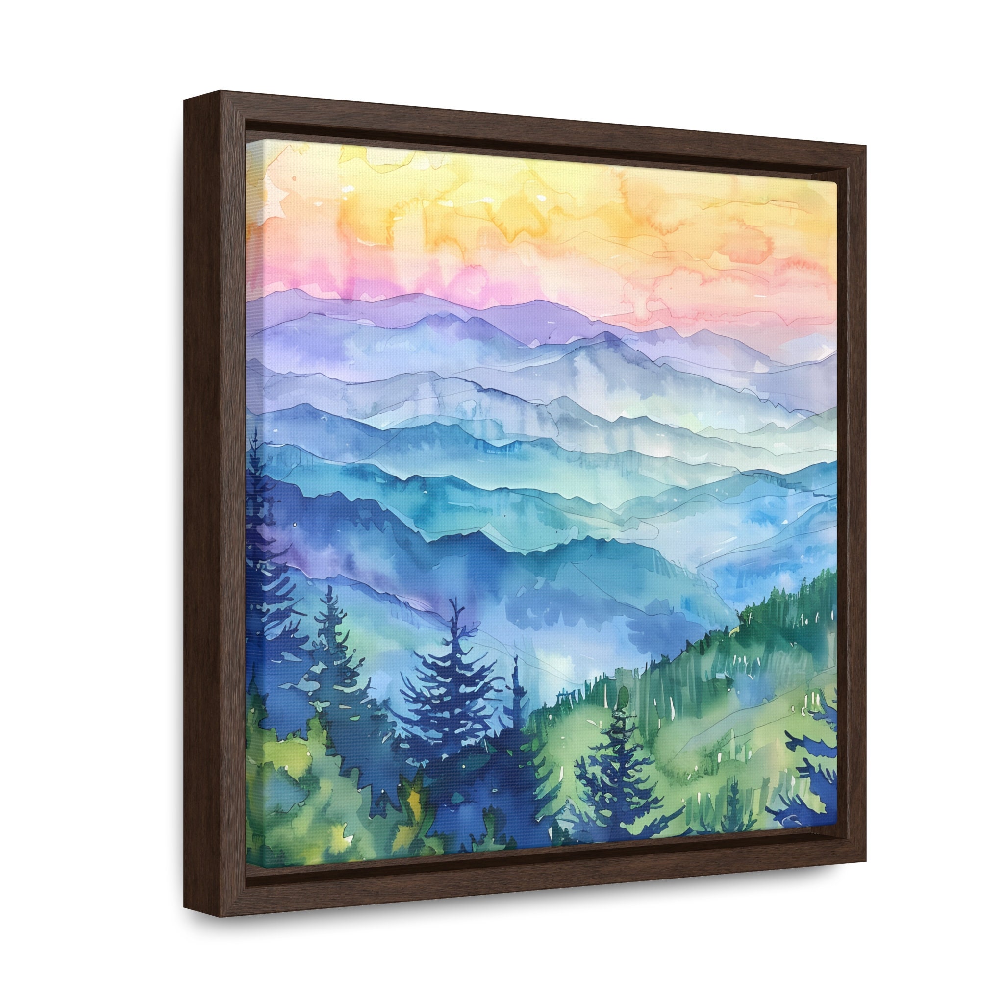 Blue Ridge Mountain Watercolor Gallery Canvas Wraps Blue Ridge Mountain