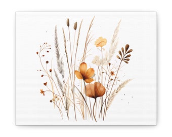 Brown Wildflower Wall Art Brown Wildflower Home Decor Wildflower Wall Art Brown Wall Art Wall Print Wildflower Floral Wall Art Botanical Art