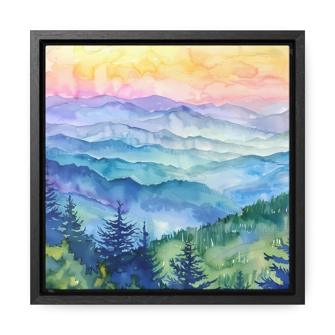 Blue Ridge Mountain Watercolor Gallery Canvas Wraps Blue Ridge Mountain