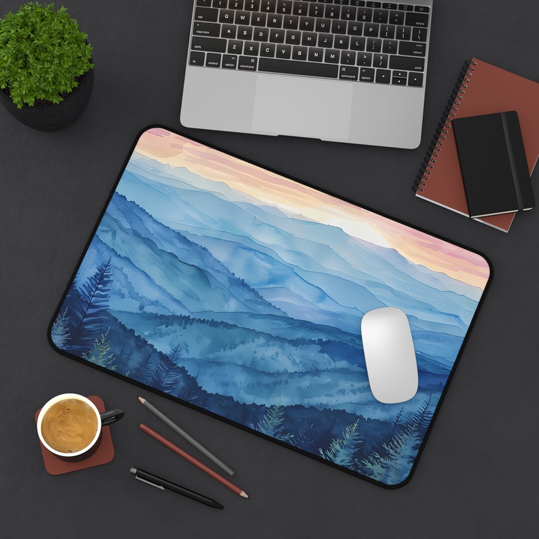 Blue Ridge Mountain Sunrise Desk Mat, Blue Ridge Mountain Desk Mat Blue ...