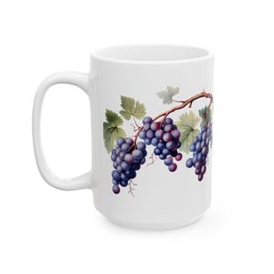 Concord Grapes Ceramic Mug 15 oz. Grapes Coffee Mug Concord Grape Lover Mug Grape Lover Gift for Teacher Gift for Gardener Mug for Mom Mug