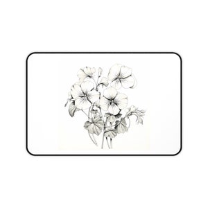 Floral Sketch Desk Mat Floral Art Desk Mat Floral Art Gift Desk Mat with Flowers Decor for Home Office Decor for Work Office Floral Decor