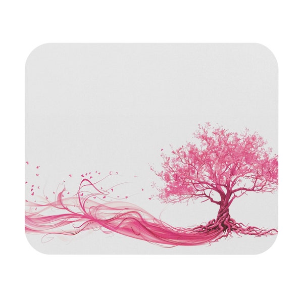 Whimsical Pink Tree of Life and Love Mouse Pad for Home Office Mouse Pad for Work Office Pink Mouse Pad Pink Lover Mouse Pad Gift for Friend