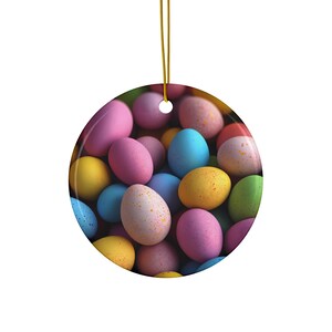 Easter Egg Ceramic Ornament Easter Decor Easter Ornament Easter Tree Ornament Easter Basket Gift Colorful Easter Egg Dyed Easter Eggs