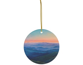 Blue Ridge Mountain Sunset Ceramic Ornament Blue Ridge Mountain Sunset Ornament Blue Ridge Mountain Ornament Blue Ridge Ornament Mom Gift