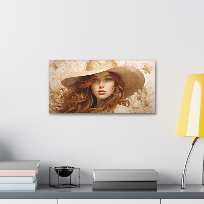 Girl in Straw Hat Canvas Gallery Wraps Girl in Straw Hat Wall Art Girl
