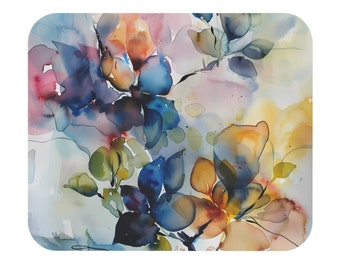 Floral Watercolor Mouse Pad Watercolor Flowers Mouse Pad Muted Watercolor Mouse Pad for Office Accessory Floral Office Decor Gift for Boss