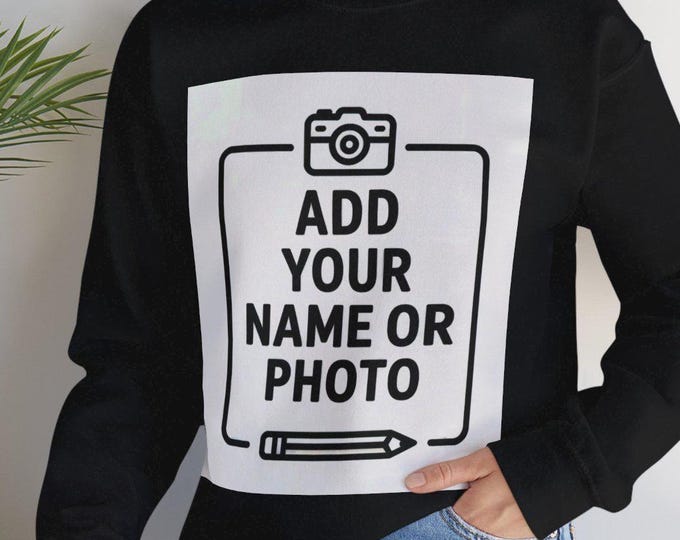 Custom Sweatshirt with Name or Photo, Personalized Unisex Pullover