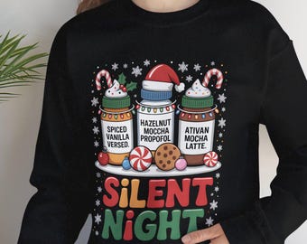 Festive Christmas Crewneck Sweatshirt: Silent Night Winter Apparel